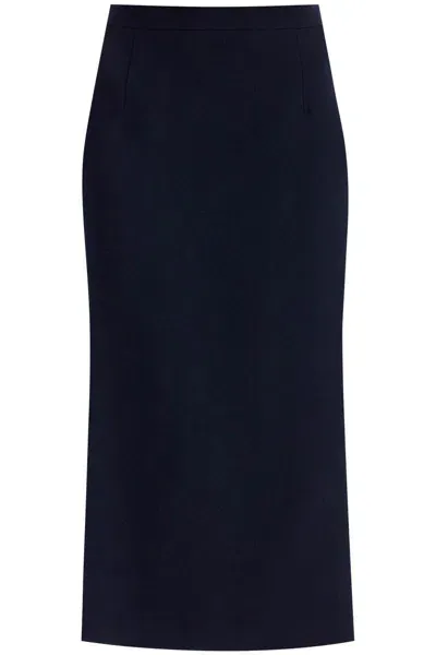 Alessandra Rich Women's Virgin Wool Midi Skirt In Blue