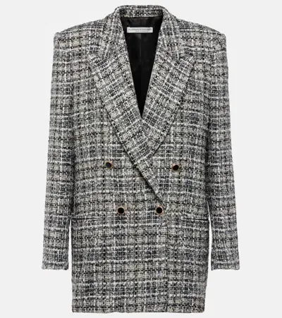 Alessandra Rich Wool Lamé Tweed Blazer In Multicolor