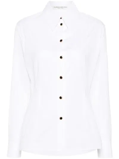 Alessandra Rich Camicia A Maniche Lunghe In White