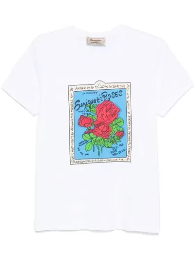 Alessandro Enriquez Floral-print T-shirt In Weiss