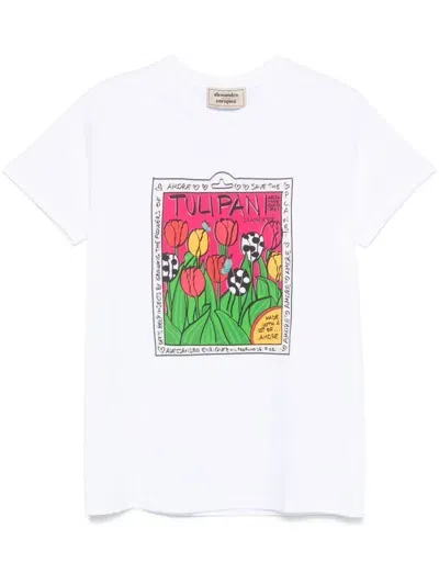 Alessandro Enriquez Floral-print T-shirt In Weiss