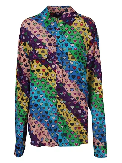 Alessandro Enriquez Printed Viscose Shirt In Multicolour