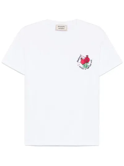 Alessandro Enriquez Slogan-embroidered T-shirt In White