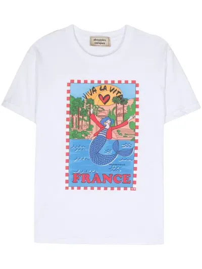 Alessandro Enriquez Viva La Vita Cotton T-shirt In White