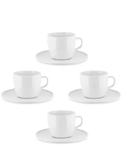 Alessi X Naoto Fukasawa Itsumo Coffee Cups And Saucers (set Of Four) In White