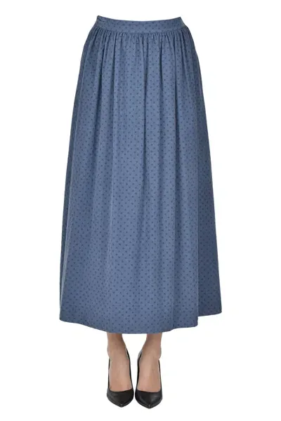 Alessia Santi Corduroy Skirt In Cornflower Blue