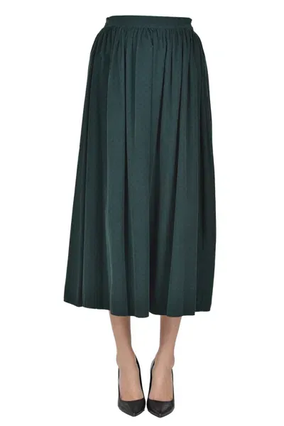 Alessia Santi Corduroy Skirt In Dark Green