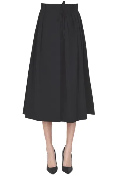 Alessia Santi Pleated Wraparound Skirt In Black