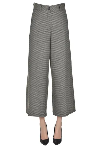 Alessia Santi Prince Of Wales Print Trousers In Dark Brown