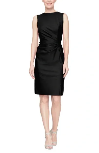 Alex Evenings Bow Back Sleeveless Sheath Dress In Black