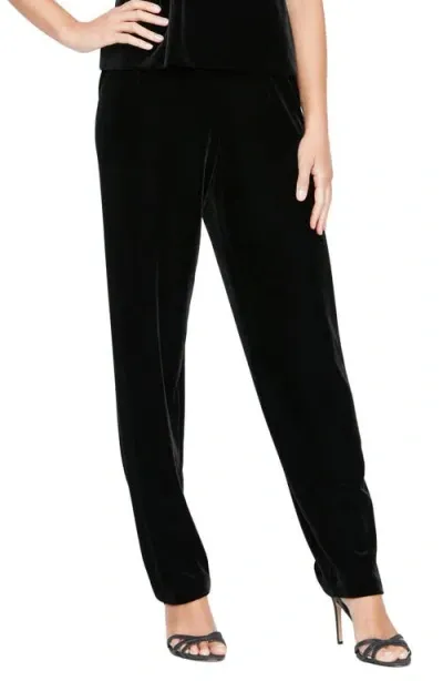 Alex Evenings Women's Velvet Slim-leg Pants In Black