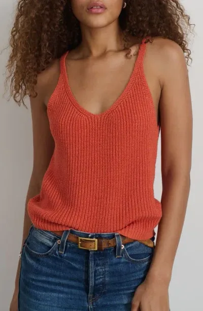 Alex Mill Billie Sweater Tank In Papaya