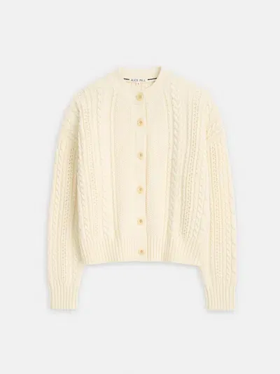 Alex Mill Cable Knit Nico Chunky Cardigan In Ivory