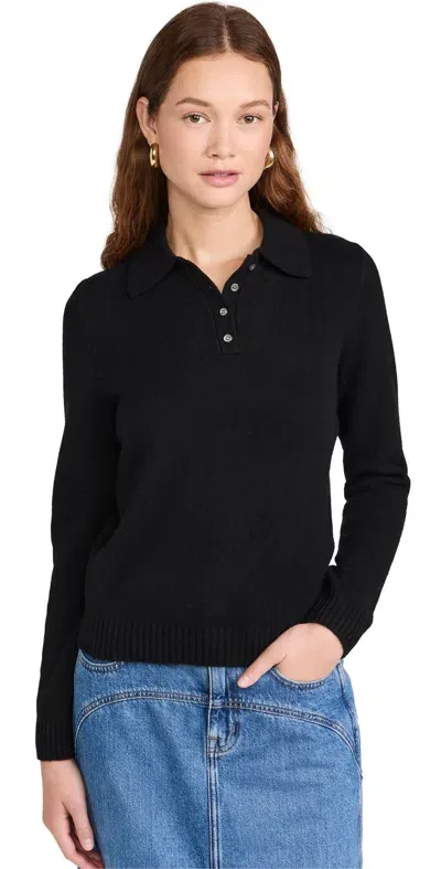 Alex Mill Cashmere Alice Polo Sweater Black