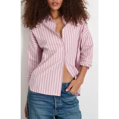 Alex Mill Jo Stripe Cotton Button-up Shirt In Pink Stripe