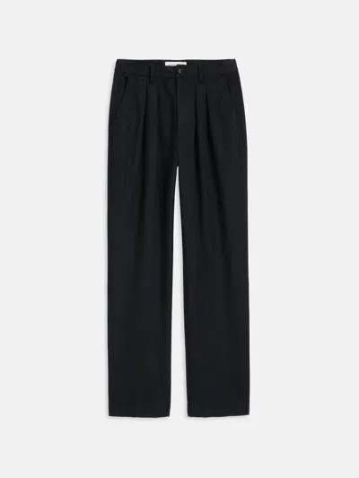 Alex Mill Keaton Double Pleat Pant In Twill In Rich Black