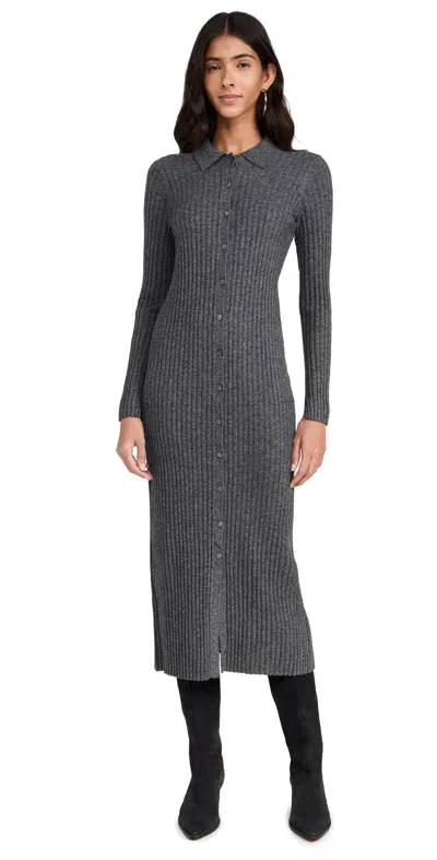 Alex Mill Long Sleeve Alice Ribbed Dress Medium Heather Grey