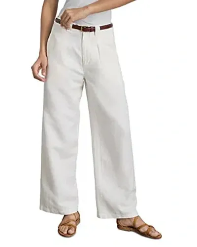 Alex Mill Madeline Pleated Twill Trousers In Ecru