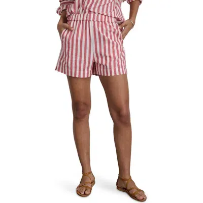 Alex Mill Poolside Stripe Shorts In Red/off White