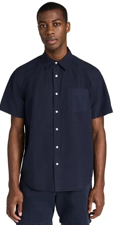 Alex Mill Short Sleeve Mill Shirt In Paper Poplin In Dark Navy