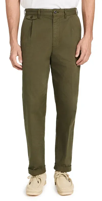 Alex Mill Standard Pleated Chino Pants Military Olive