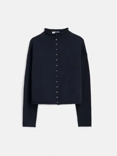 Alex Mill Taylor Rollneck Cardigan In Cotton Cashmere In Navy