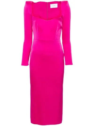 Alex Perry Long-sleeve Crepe Maxi Dress In Pink