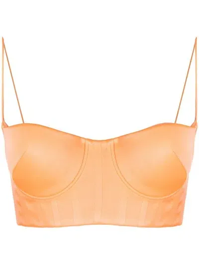 Alex Perry Cropped Bustier Top In Pink