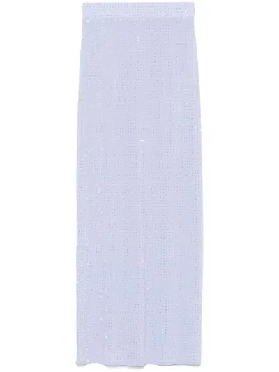 Alex Perry Crystal-embellished Jersey Midi Skirt In Blue