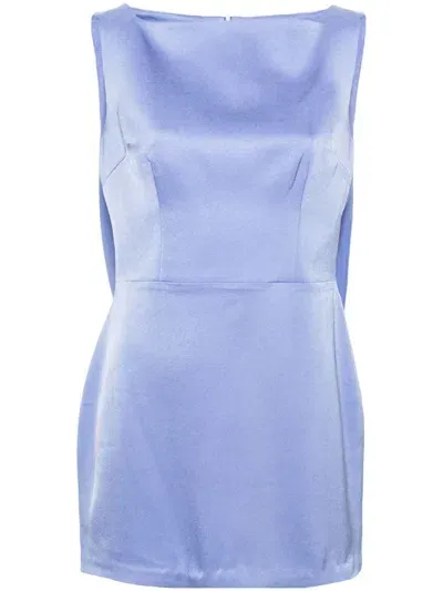 Alex Perry Draped-panel Satin Minidress In Blue