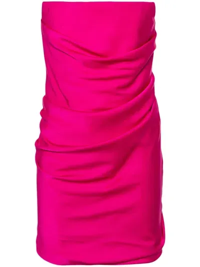 Alex Perry Draped Satin Minidress In Pink