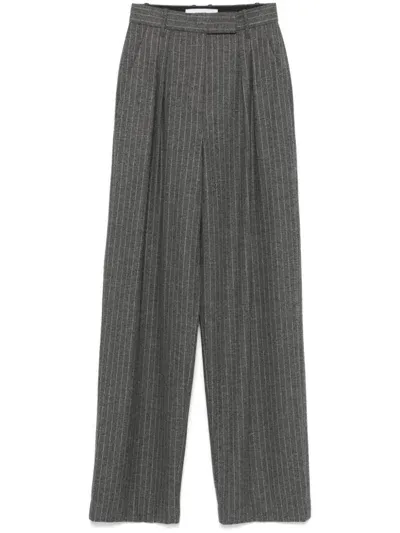 Alex Perry Pinstriped Tailored Trousers In Grey