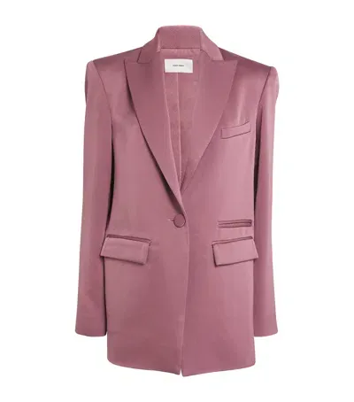 Alex Perry Satin Crepe Single-breasted Blazer In Purple