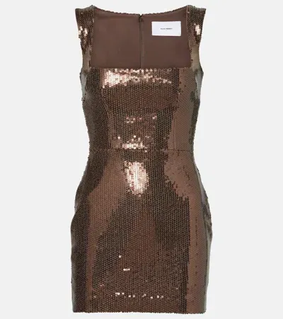 Alex Perry Sequined Minidress In Brown