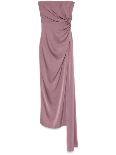 Alex Perry Strapless Twist Dress In Purple