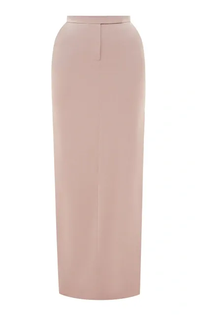 Alex Perry Tailored Satin Crepe Maxi Skirt In Neutral