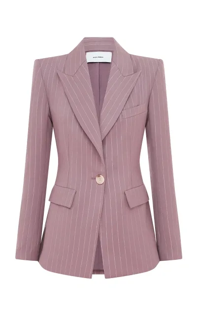 Alex Perry Tailored Twill-lurex Pinstripe Blazer In Pink