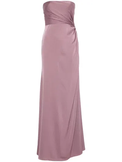 Alex Perry Twist-detail Satin Gown In Purple