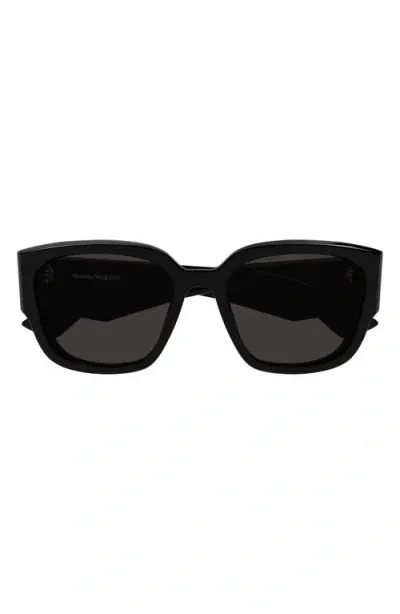 Alexander Mcqueen 55mm Square Sunglasses In Black