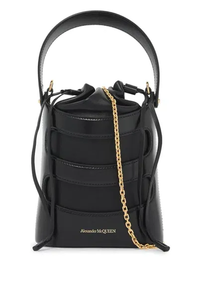 Alexander Mcqueen Mini Bucket Bag By The Rise In 黑色的