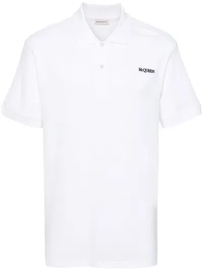 Alexander Mcqueen Alexander Mc Queen Logo Organic Cotton Polo Shirt In White