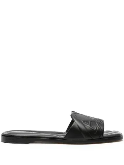 Alexander Mcqueen Alexander Mc Queen Seal Leather Flat Sandals In Black