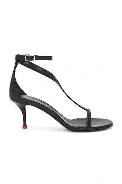 Alexander Mcqueen Ankle Strap Sandal In Black