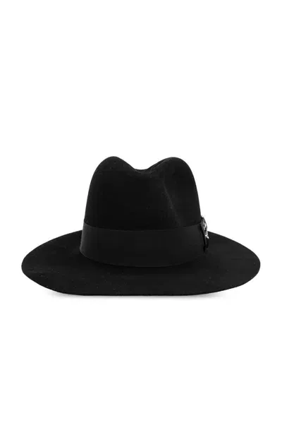 Alexander Mcqueen Arch Buckle Fedora Hat In Black