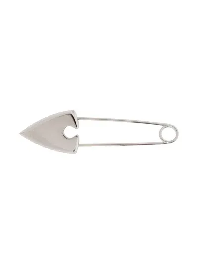 Alexander Mcqueen Arrow Safety Pin Brooch In Silver