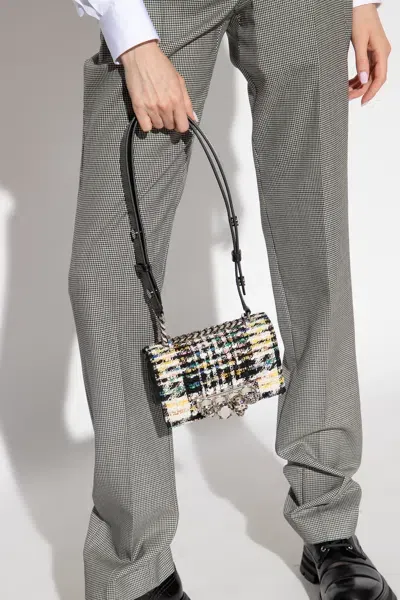 Alexander Mcqueen Biker Mini Shoulder Bag In Multicolour