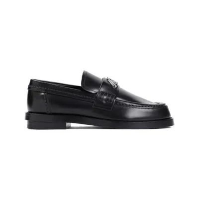 Alexander Mcqueen Black Brushed Leather Loafers