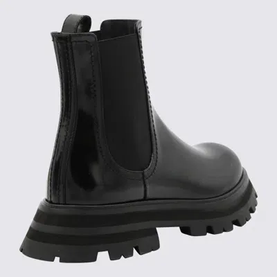 Alexander Mcqueen Black Leather Beatles Boots