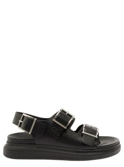 Alexander Mcqueen Sandal Pelle S.gomma In Black