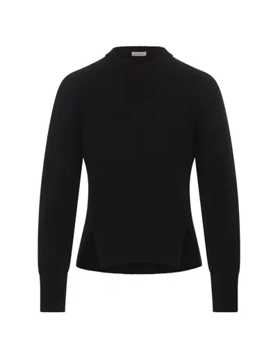 Alexander Mcqueen Black Sweater With Ribbed Detail